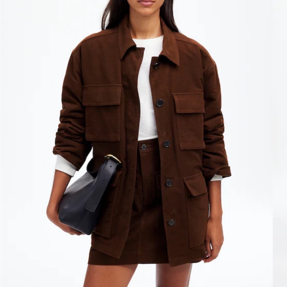 Madewell Flap-Pocket jacket in dark chicory sz S NWOT